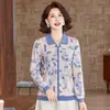 Camiseta Elegante de Otoño para Mamá con Mangas Largas y Cuello de Solapa, Estilo Nuevo para Mujeres de Mediana Edad y Mayores, Blusa Top de Primavera y Otoño para Mamás de Mediana Edad