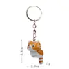 4 Gatos Sentados Lindos Figuras Creativas Estilo Coreano Lindas Llavero DIY Llavero Bolsa Colgante para Coche Accesorios