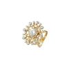 Hebilla de Bufanda con Diamantes Incrustados y Estambres de Perla, Anillo con Forma de Flor de Fuegos Artificiales Retro Joyería al por Mayor, Hebilla de Metal Estilo Lujo Ligero