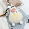 Pingente de bolsa boneca bola de pelo de raposa chaveiro fofo fofo pingente de boneca de dormir chaveiro de carro lote de pronta entrega