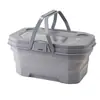 Cesta Plegable para Picnic de Camping al Aire Libre, Conveniente para Viajar, con Tapa, Gran Capacidad, Cubo de Almacenamiento Portátil Multifuncional para Pesca