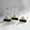 Juego de trofeos de resina de cristal iceberg con forma especial oro y plata Trofeo de cobre opcional reunión anual Premio de competencia recuerdo medalla sistema