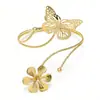 Pulsera de Brazo Metálica Brillante Transfronteriza Europea y Americana, Brazalete de Brazo Abierto de Ola de Moda de Nicho, Popular en Europa y América, Decoración de Brazo