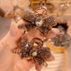 Pinza pequeña con lazo de diamantes de imitación para el pelo de mujer, nueva pinza de princesa de alta gama, exquisita pinza para el pelo con un lado roto, horquilla para la cabeza
