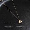 Entrada Francesa Luxo Flor de Quatro Folhas Olho de Gato Colar Feminino Moda Corrente de Clavícula de Alta Qualidade Corrente de Colar Niche Suave Elegante