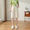Pantalones Cortos de Algodón y Lino Finos de Verano para Mujer 2026 Nuevo Estilo Holgados Tallas Grandes Transpirables Pantalones 7/8