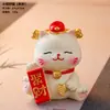 Figura Creativa Linda de Maneki-neko con Cabeza Oscilante Decoración para Escritorio de Oficina en Casa Artesanía de Resina Recuerdo Regalo