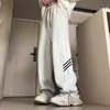 Calça Jogger Pesada Estilo Americano com Cordão para Homens, Nova Tendência de Perna Reta, Caimento Solto, Versátil para Esportes e Casual, Calça Longa para Primavera, Outono e Inverno