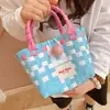 Hd6240A05 Cesta de Legumes Bolsa de Palha Novo Estilo Estilo Pastoral Bolsa de Palha Tecida Feminina Cor de Contraste Colorida Bolsa de Presente