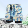 Pantalones de natación deportivos de venta caliente transfronterizos, pantalones deportivos de doble capa para hombre, pantalones de playa holgados anti-vergüenza para correr, deportes, fitness