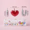 Estilo ins decoração de bolo de aniversário de desenho animado velas flores chapéus de festa urso de pelúcia rosto sorridente corações velas de aniversário infantil