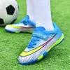 Zapatos de fútbol para niños con tacos y correas de velcro para niños y niñas de primaria y secundaria/Picos largos TF para competición y entrenamiento zapatillas para correr
