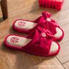 Chinelo de casamento por atacado feminino para casa, interior, chão, novo, casal de casamento, chinelos vermelhos antiderrapantes de alta qualidade, masculino
