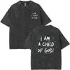 [Lavado Transfronterizo] Camiseta Lavada Glory Moda de Verano para Hombres y Mujeres Cruz