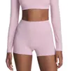 Shorts de Yoga Coloridos com Contas de Cintura Alta Levanta Bumbum para Mulheres, Shorts Esportivos de Fitness Respiráveis de Nylon, Ajustados e com Controle de Barriga, Transfronteiriços