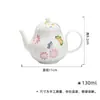 Qingji Bule de cerâmica borboleta pintada à mão Conjunto de chá Kung Fu Filtro de buraco de bola doméstico Pote de mão Bule de chá pintado de porcelana branca