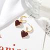 Pendientes de plata S925 con forma de aguja, estilo japonés y coreano, con temperamento simple, pendientes de amor dulce, tendencia de moda, gancho para la oreja, clip para la oreja 220