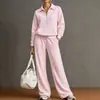 Conjunto Deportivo Casual Transfronterizo Nuevo 2026: Conjunto de Dos Piezas de Sudadera con Cuello Alto y Bloques de Color Estilo Europeo y Americano con Pantalones de Pierna Ancha