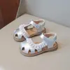 Sandalias para Niña 2026 Verano Infantiles con Cordones Huecas de Princesa Suela Suave Antideslizantes Zapatos de Playa para Bebé Niña