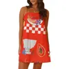 Vestido Sexy Estampado de Comercio Exterior Europeo y Americano, Nueva Bata Transfronteriza de Amazon, Ropa de Casa Casual para Mujer con Tirantes