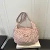 Bolsa Dulce Pequeña Floral Estilo Coreano para Mujer 2026 Bolso de Hombro de Gran Capacidad Estilo Perezoso Casual Plegado Bolso Cruzado Tipo Bollo