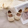 Zapatos Pequeños de Cuero Plegado para Niñas 2025 Primavera Nuevos Estilo Coreano Zapatos de Princesa de Suela Suave Mocasines de Boca Baja