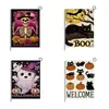 Banderas de Jardín de Halloween Transfronterizas Lino Estampado Decoración Exterior para Patio Gato Negro Bandera Pequeña Doble Cara Al por Mayor