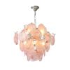 Lámpara de araña retro de Murano para sala de estar, lujo ligero para restaurante, habitación cálida y romántica, dormitorio principal, lámparas de cristal rosa