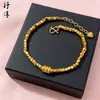 Pulsera de Mariposa Dorada Perla Hielo Triturado, Pulsera de Calabaza Corazón Perla de la Suerte, Trébol de Cuatro Hojas Oro Arena, Venta Directa del Fabricante