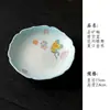 Porta-panela de cerâmica com borboleta pintada à mão em degradê azul de esmalte mineral, tigela com tampa, pires, base para panela, porta-copos, base para xícara, bandeja de chá, conjunto de chá Kung Fu