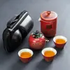 Taza Express de Cerámica Portátil Una Olla Tres Tazas Juego de Té de Viaje Tetera de Mano Taza de Té Juego Pequeño Regalos Clásicos