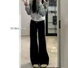 Jeans Black Slair para Mujer Otoño e Invierno Forrados de Polar Tallas Grandes Chica Gordita Elásticos Adelgazantes Forma de Pera Pierna Ancha Pantalones de Herradura