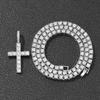 Comércio Exterior Transfronteiriço Amazon Cross Colar Europa e América Full Diamond Single Row Diamond Tennis Pingente Galvanizado Liga Hip Hop Tide
