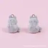 Pendente de flocado de resina tridimensional de desenho animado fofo de pinguim, urso, coelho, gatinho, acessórios de pingente para joias DIY