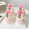 2026 Día de San Valentín Qixi Oso de Peluche Abrazando Decoración de Pastel Adorno Pareja Confesión Corazón de Amor Acrílico Topper