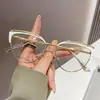 Nuevo marco de metal transfronterizo anti-luz azul fotocromático versátil de ojo de gato, hace que la cara se vea más pequeña, con un diseño hueco de alta gama para mujer