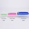 Juego de 3 piezas de recipiente de plástico rectangular redondo de grado alimenticio para verduras y frutas con ajuste de fecha, caja de almacenamiento de PP de 230 ml a 1750 ml