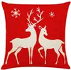 Funda de almohada de lino navideña, pieza única, para el hogar, sala de estar, sofá, funda de cojín decorativa, almohada lumbar para coche