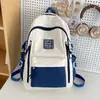 Nova Mochila Escolar 2025 Feminina Cor Contrastante Aluno do Ensino Fundamental Aluno do Ensino Médio Mochila Feminina Grande Capacidade Mochila de Viagem Casual