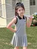 Vestido Único y Hermoso para Niñas, Vestido Polo sin Mangas, Estilo Deportivo, Vestido de Verano para Niñas de Primaria, Súper Caliente 2026