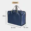 Bolsa de arquivo manual alargada bolsa de conferência de tecido Oxford espessado grande capacidade bolsa com zíper para documentos maleta armazenamento