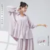 Ropa Diaria de Práctica para Estudiantes de Arte Estilo Nacional, Camisas Amplias para Cubrir, Ropa de Danza Clásica, Tops de Yoga Fluidos