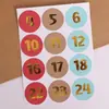 Nuevas pegatinas de números con temática navideña, pegatinas de sellado, pegatinas para bolsas de galletas y cajas de pasteles, pegatinas para empaques de repostería escribibles