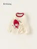 Bangxuan 2026 Nova Coleção de Outono Tops Infantis, Roupa Íntima para Bebês com Cintura Marcada, Roupinhas Fofas de Manga Longa para Crianças Pequenas, Camiseta Infantil