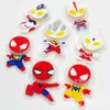 En Stock Infantil Spider-Man Iluminado Lavable Plástico Etiqueta Sello de Goma Parche Impermeable Divertidos Accesorios para Ropa
