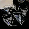 Pulsera Anillo Integrado Hueco Incrustado de Diamantes, Lujo Ligero y Sensación de Alta Gama, Joyería de Diseño Único y de Nicho para Mujeres