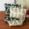Bolsa de cosméticos lavable bordada con flor de margarita refrescante transfronteriza para mujer, estuche para lápices simple portátil, gran capacidad, estilo japonés, literario y artístico