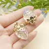 Acrílico Ab Colorido Multicolor Transparente/Color Sólido Fruta Estéreo Fresa Grande Colgante Llavero DIY Accesorios para Joyería