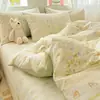 Lençol de Cama e Lençol com Elástico 2026 Novo Estilo Algodão Puro Estampa Floral Fresca (Com Margem de Encolhimento)