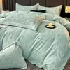 Outono/Inverno 2026 Leite Lã Tecido Fita Artesanato Conjunto de Quatro Peças Luxo Leve Patchwork Francês Roupa de Cama Live E-commerce
